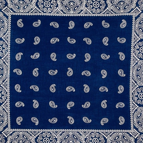 Navy Blue and White Bandana - Picture 8 of 12